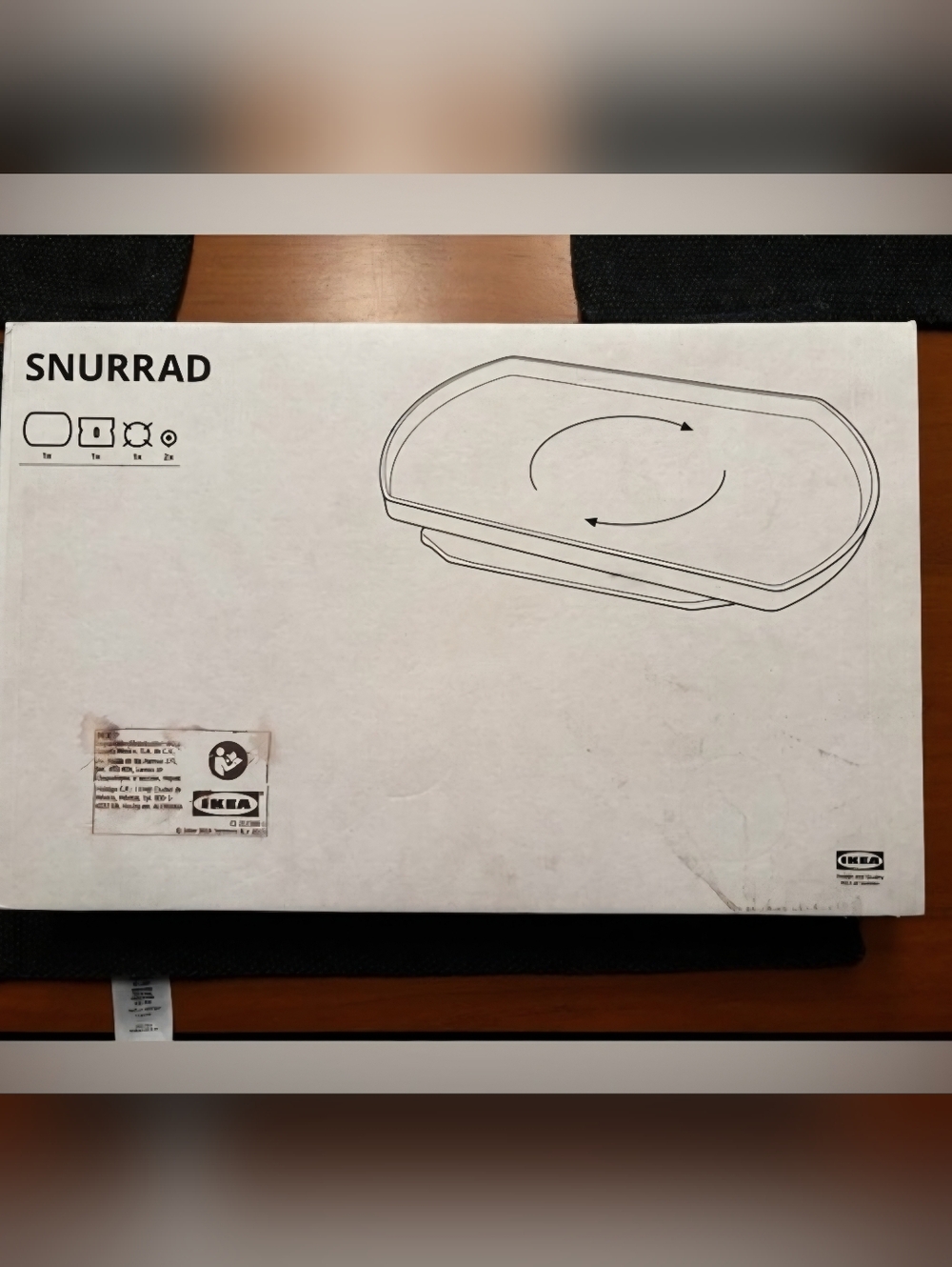 IKEA SNURRAD Rotating Lazy Susan Serving Tray White Clear Refridgerator Shelf NE